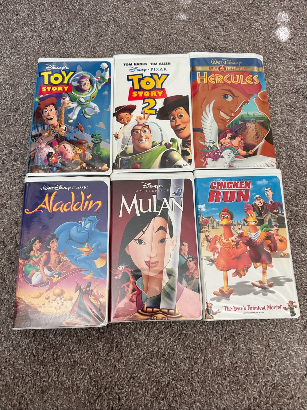 Disney Kids Movie VHS Collection - Blue, White, Red, Purple